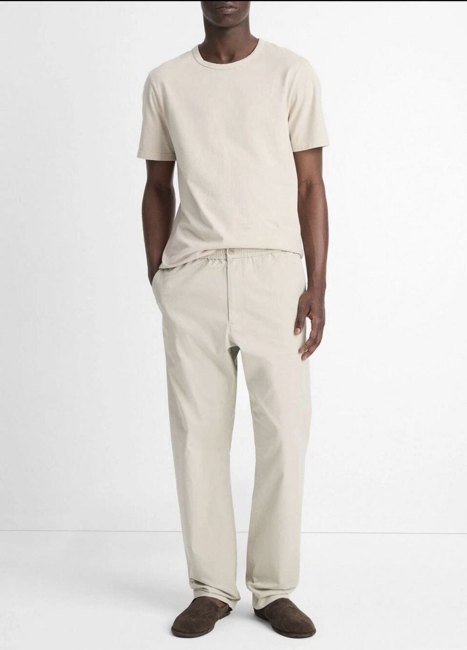 VINCE Men’s XL Cotton Louie Relaxed Fit Lightweight Beach Pants Beige Chinos